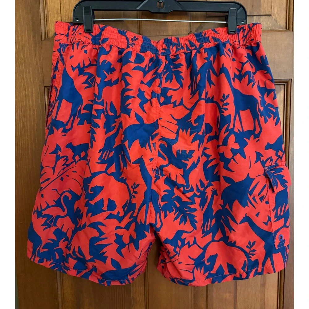 Polo Ralph Lauren Kailuna Safari Swim Trunks Mens XXL Red/ Blue Board‎ Shorts